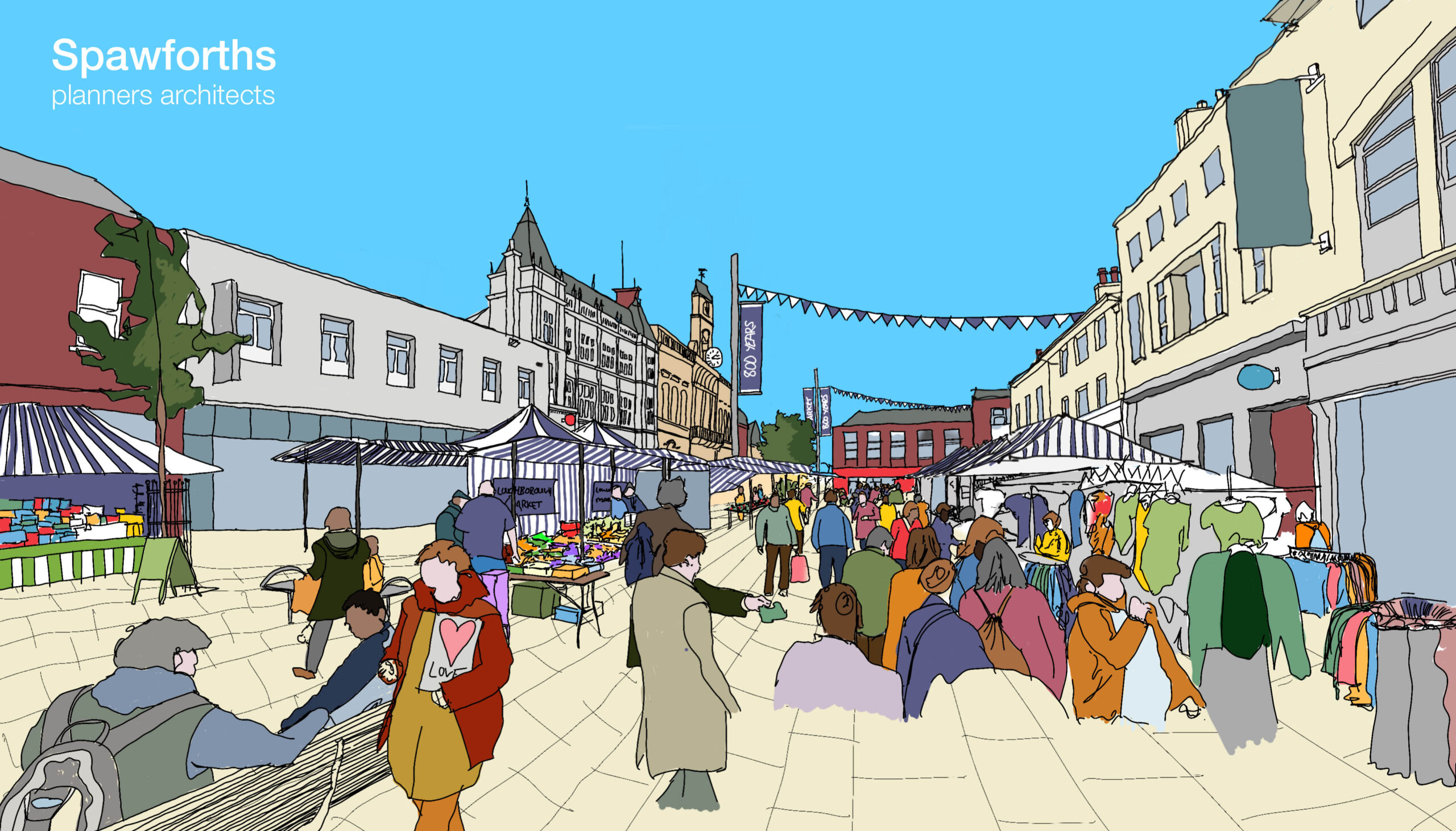 Loughborough masterplan update for Charnwood Borough Council by Spawforths urbanism