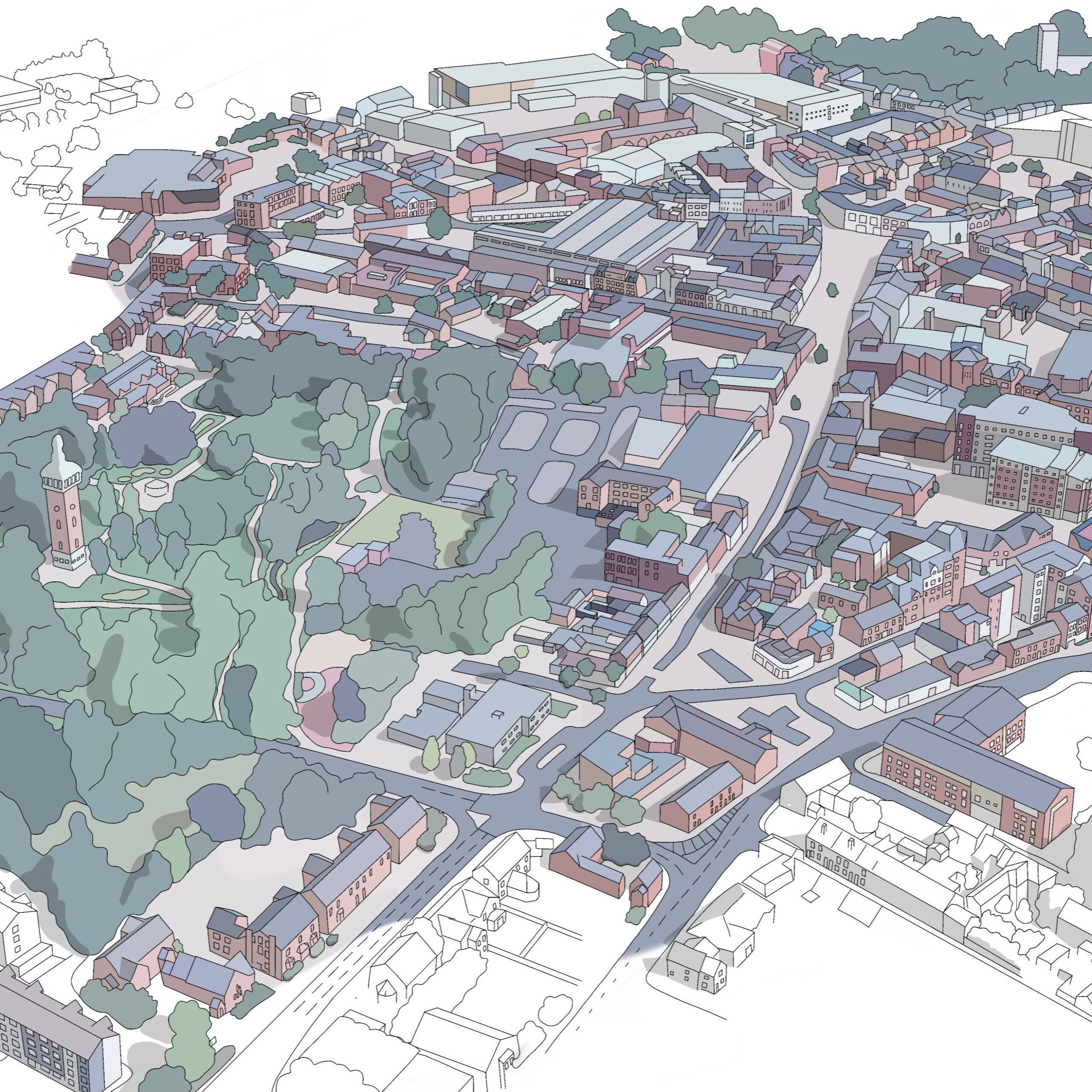 Aerial Sketch Loughborough